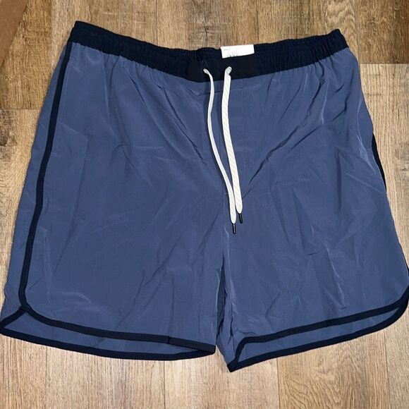 SONOMA Swim Trunks Men’s XL Blue Side pockets zippered back pocket drawstring - Picture 9 of 16